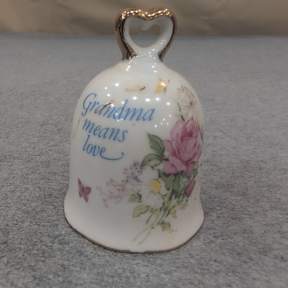 Napcoware Bell Grandma‎ Means Love Floral Heart Handle Japan 1462